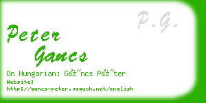 peter gancs business card